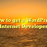 How to get a WordPress Internet Developer