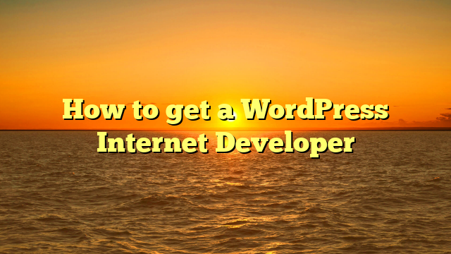 How to get a WordPress Internet Developer